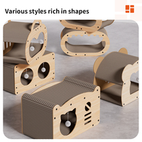 Griffoir multifonctionnel pour chat avec design escamotable, en carton de qualité E1, meuble écologique