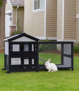 Cage à lapins extérieure et intérieure à 2 étages, poulailler, cage à cochon d'Inde sur roues, cage à lapins avec <span class=keywords><strong>toit</strong></span> imperméable - Product Image 2