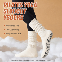 Chaussettes de Pilates antidérapantes pour femmes, longues, souples, rembourrées, pour le yoga, la barre et l'entraînement