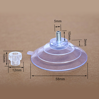 Ventouse simple en PVC de 40 mm avec tige à vis M4 et écrou M5, patin de fixation pour rangement, modèle 40-m4-8, design moderne et minimaliste