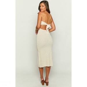 Vestido midi casual de punto sin mangas con aberturas y lazo en la espalda, ¡el más vendido! - Product Image 6