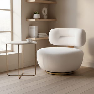 Modern Stylish Design Rotatable Single <strong>Sofa</strong> with <strong>Large</strong> Backrest and Elastic <strong>Cushions</strong> Wood Frame Sponge Filled - Product Image 6
