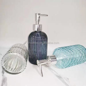 Les bouteilles de shampooing en verre colorées de luxe 250ml 500ml avec des pompes à lotion en métal élèvent votre rituel de douche pour l'élégance de la salle de bain - Product Image 3