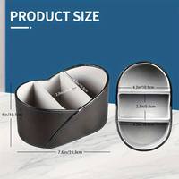 Support de Rangement Personnalisable en Cuir PU Nordique à 3 Compartiments pour Télécommandes, Multi-Usages, pour Bureau, Table de Nuit, Papeterie