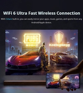 Proiettore DLP 4K WiFi BT Android 11 Portatile per Home Theater Cinema <span class=keywords><strong>TV</strong></span> 3D Ricaricabile 720P Proiettore Video Intelligente con Pannello Touch - Product Image 4