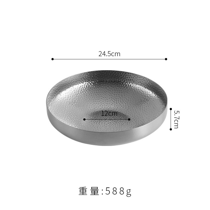 Plato de cumpleaños plateado de 24 cm de profundidad.