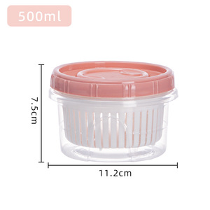 Contenedor de Almacenamiento de Alimentos FreshKeeper, Cilíndrico, con Tapa de Clip, 0.3 kg, Color Sólido, Drenable, Caja para Conservación de Vegetales de Cocina - Product Image 6