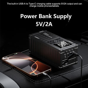 מכשיר התנעה לרכב ואופנוע עם משאבת אוויר, 1500A, ניפוח צמיגים, סוללה 8000mAh, תאורת LED, קופסת התנעה ניידת, 10 ליטר דלק - Product Image 5