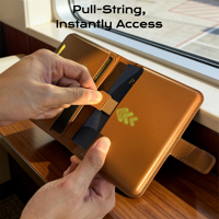 Dompet Paspor PU dengan Kancing, Kantung Ponsel MagSafe, Anti-RFID, Tipis, Slot AirTag, dan Tempat Kartu Magnetik