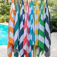 Microfiber WAFFLE SAND FREE Beach Oversized Extra Large Custom Digital Printed Striped Quick Dry Bath & Beach Towel