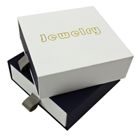Emballage de bijoux artisanal en carton personnalisé de luxe, boîte en papier coulissante à tiroir écologique avec éponge