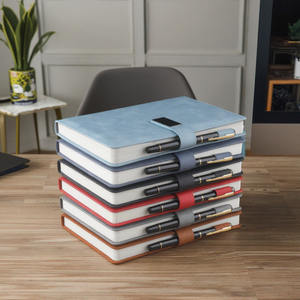 Đơn giản Dày da máy tính xách tay nhiệt ràng buộc 100 <span class=keywords><strong>sheets</strong></span> <span class=keywords><strong>A5</strong></span> A6 B5 kích cỡ PU làm việc hội nghị trường quà tặng có tính năng nhật ký giấy - Product Image 2