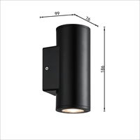 Applique murale extérieure moderne PS2004-2-GU10 IP54, design cylindrique pour escalier, éclairage haut et bas