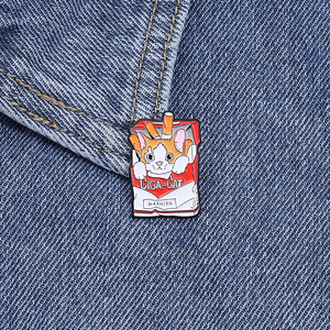 Karikatür kedi sigara kutusu emaye pimleri sevimli yavru hayvan broş sırt çantası giysi yaka rozetleri takı hediye çocuklar arkadaşlar için - Product Image 3