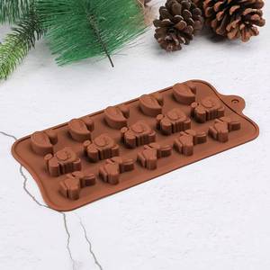 MUYULINS Factory Cute Animal Heart-Shaped Flower-Shaped LFGB Platinum Non-Stick BPA-Free <b>Silicone</b> Chocolate Bar Mold - Product Image 4