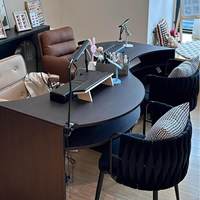 Nouvel ensemble table et chaise de manucure en cuir PU moderne en forme de S, résistant aux taches, mobilier de salon commercial fabriqué en Chine
