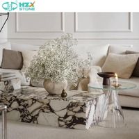HZX Vente en gros Dalles de marbre italien Calacatta Viola Premium pour salon de luxe Socle de table d'appoint moderne personnalisé pour café