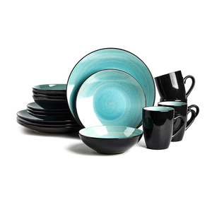 Semtember Promotion Western Style Ceramic Plates With Promotion Mug Unique Design Microwave Safe Round Dinnerware Sets for Home - Product Image 1