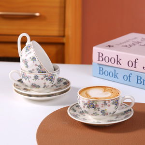 New Product 90ML Porcelain Tea <b>Cup</b> <b>Set</b> of 6 Ceramic <b>Cups</b> and Saucers <b>Set</b> Floral Coffee <b>Cup</b> <b>Set</b> - Product Image 5