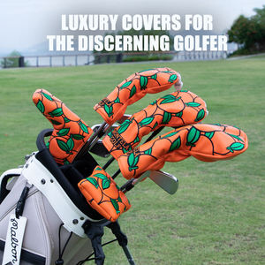 Housse de tête de club de golf en cuir PU avec broderie de logo personnalisée pour driver et bois de golf - Product Image 4