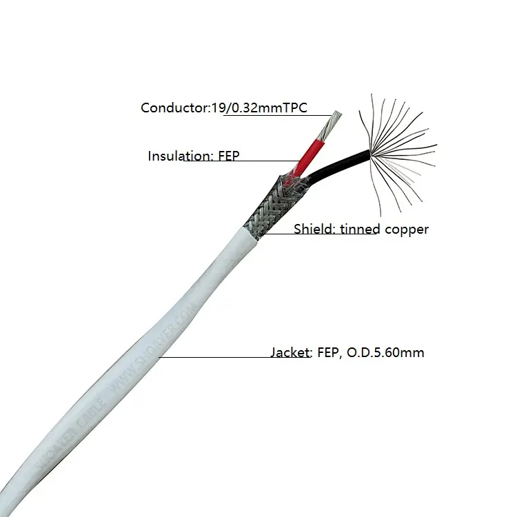 SY AFPF 2 * 16AWG alta temperatura blindado cabo blindado fornecedores