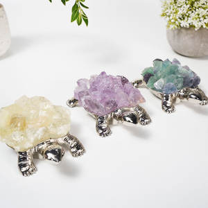 Tartaruga Marina in Cristallo di Ametista Naturale, Pietre Curative, Artigianato in Cristalli e Gemme per Decorazione e Regalo - Product Image 2