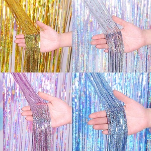 1x2M Glitter Tinsel Fringe Foil Laser Curtain Wedding Tent Backdrop and Party <strong>Wall</strong> <strong>Decoration</strong> - Product Image 1