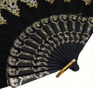 Abanicos Plegables de Plástico Pintados de Estilo Tradicional con Diseño de Encaje Tallado, Motivos de Ángeles y Animales, para Bodas, Bailes, Fiestas y Festivales - Product Image 3