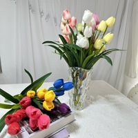 Tiges de fleurs de tulipes artificielles en PU, faites à la main, légères, bouquet de fleurs artificielles pour mariage, décoration de la maison, événements, présentation