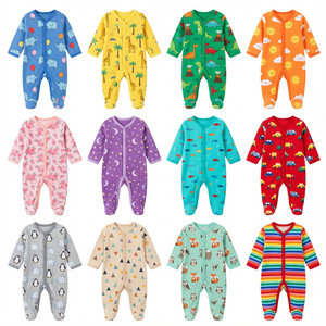 Pagliaccetto per neonati all'ingrosso dalla fabbrica, MOQ basso, disponibile, con fantasia a scritte, chiusura a bottoni, tutina con piedini, <span class=keywords><strong>100</strong></span>% <span class=keywords><strong>cotone</strong></span>, ecologico, morbido - Product Image 4