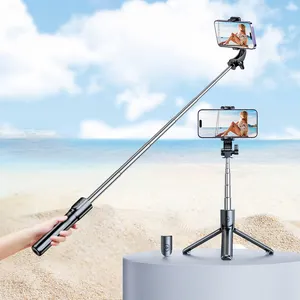 2024 Vendas quentes Selfie stick mini tripé suporte do telefone móvel câmera móvel dobrável controle remoto bluetooth