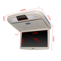 Monitor de Techo para Autobús de 13.3 Pulgadas con Función MP5, Monitor de TV para Techo, Minibús, Furgoneta, MPV, Monitor Plegable