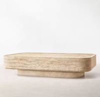 Bloc de marbre en travertin naturel personnalisé pour table basse d'hôtel, villa ou salon