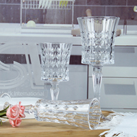 Ensemble de verres à vin et à champagne en cristal transparent vintage à motif diamant, gobelets à vin rouge gravés, verres à eau pour la décoration de mariage