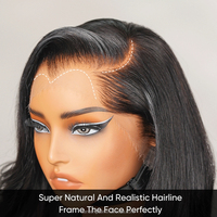 Perruque frontale en dentelle HD sans colle 13x6, cheveux humains, T1B/27 Ombré Blond Miel avec mèches, Ligne de cheveux Lagos, Densité 250, Raie latérale, Ondulations souples