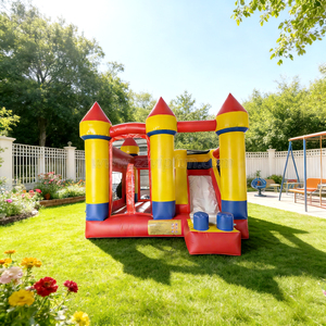 Castillo Inflable Comercial Rojo, Casa <span class=keywords><strong>de</strong></span> Brinco Inflable <span class=keywords><strong>para</strong></span> Niños con Tobogán <span class=keywords><strong>para</strong></span> Centros Comerciales - Product Image 1
