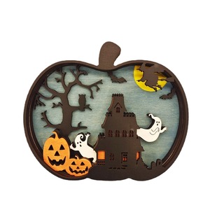 Linterna de Calabaza de Madera para Halloween, Adorno Decorativo Tallado, Decoración para Fiestas en Interiores - Product Image 5