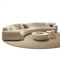 Ensemble de canapés sectionnels en tissu velours moderne, design créatif, canapé semi-circulaire pour hall de villa