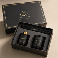 AIKUN Luxus Duftkerzen- & Raumduft-Diffusor-Geschenkset – Eigenmarke, individuelles Logo, Sojawachs für Raumduft-Sets – Fabrik-Großhandel
