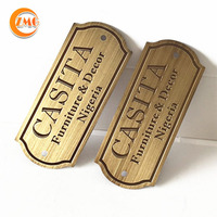 Étiquettes en laiton personnalisées de haute qualité, finition bronze antique, vente en gros