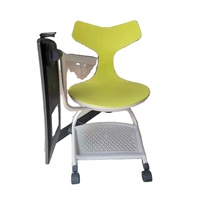 Chaise d'entraînement pliable mobile avec tablette pour ordinateur, chute en spirale imitant le design de la queue de poisson, chaise pivotante