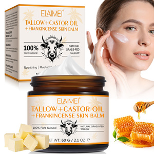 ELAIMEI Crème pour le visage naturelle, nourrissante, hydratante, cicatrisante, anti-âge, <span class=keywords><strong>baume</strong></span> pour la peau à <span class=keywords><strong>l</strong></span>'huile de ricin et de suif de marque privée - Product Image 1