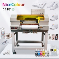 Mesin Printer Stiker UV DTF HOT 30CM dengan Head DX7, Pernis Putih, 8 Warna, Film PET AB, Stiker 60cm 30cm