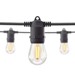 S14 Luces de cadena para exteriores con energía solar 15 bombillas LED Colgando Jardín Patio/<span class=keywords><strong>Bistro</strong></span>/Café Carga USB Cuerpo de lámpara de plástico - Product Image 1
