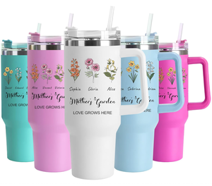 Vaso de 40 oz con Asa y Pajita, Vasos Personalizados con Nombres, Los Mejores Regalos para Mamá <span class=keywords><strong>en</strong></span> el Día de la Madre o Cumpleaños - Product Image 1