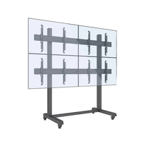 Dudukan TV Baja Berdiri Bebas dengan Roda 2X2 Seamless VESA 600 X 400 untuk TV 32 hingga 70 Inci