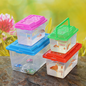 Cuenco portátil de plástico para acuarios, accesorios para el cuidado de animales pequeños, transparente, pecera de tortuga - Product Image 1