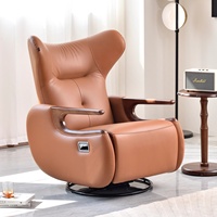 Fauteuil inclinable multifonctionnel électrique de style italien haut de gamme en cuir écologique et métal pour balcon, idéal pour la maison et le salon