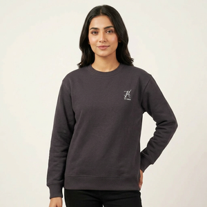 Sudadera de Cuello Redondo para Hombre, Color Gris Oscuro, Corte Regular, Logotipo Bordado en el Pecho Izquierdo, Tejido Casual, 100% Algodón, Ropa de Otoño, CLUSH SPORTS - Product Image 1