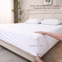 Housse de matelas en soie glacée lavable en machine de haute qualité, ultra douce, imprimée, pour l'été, linge de lit respirant et lisse pour la maison